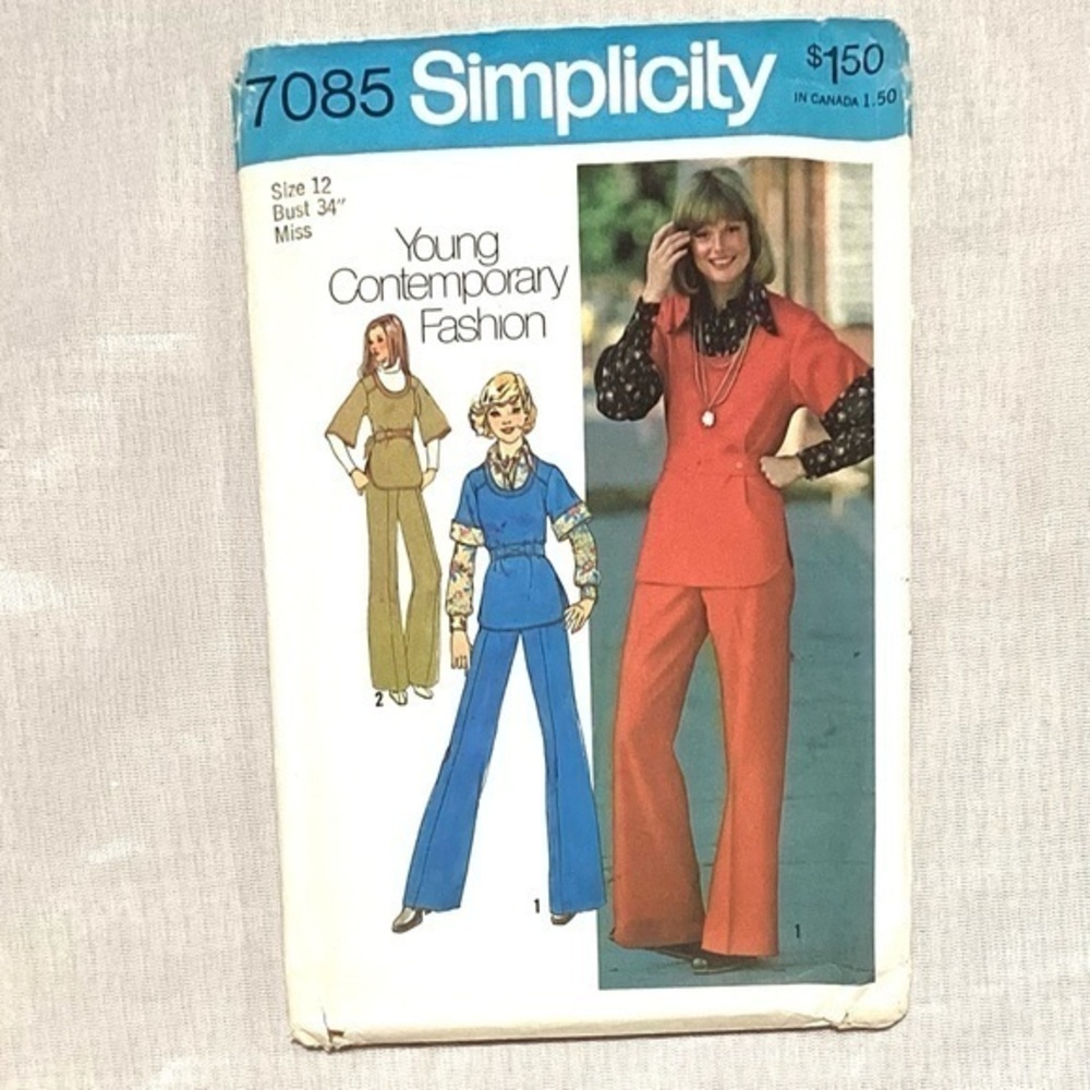 Vintage Sewing Pattern Simplicity #7085 Top Shirt Pants